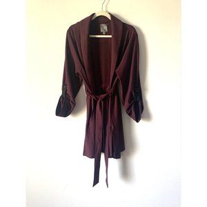 Lyssé dark red wine belted jacket Large